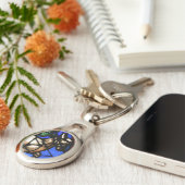 良いトーラスの(占星術の)十二宮図のステンドグラスノートルダム大聖堂 キーホルダー (側面)