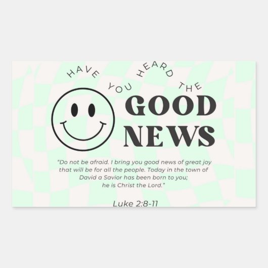 良いニュースのクリスチャンのステッカーを聞いたことがあるか 長方形シール (正面)