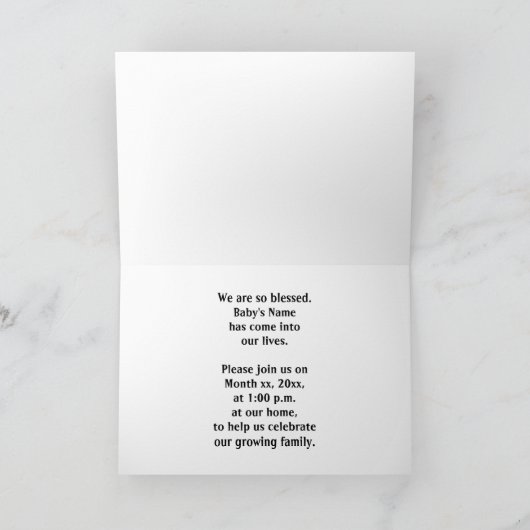 良いニュースベビーの採用案内カード 招待状 (内部)