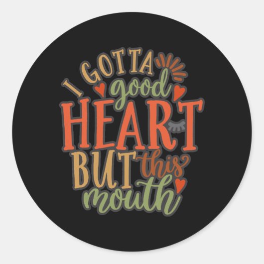 良いハートだがこの口 ラウンドシール (正面)