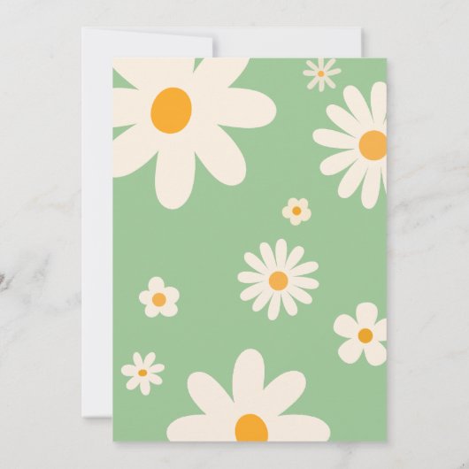 良いバイブのみグルーヴィレトロデイジー誕生日招待状 招待状 (裏面)