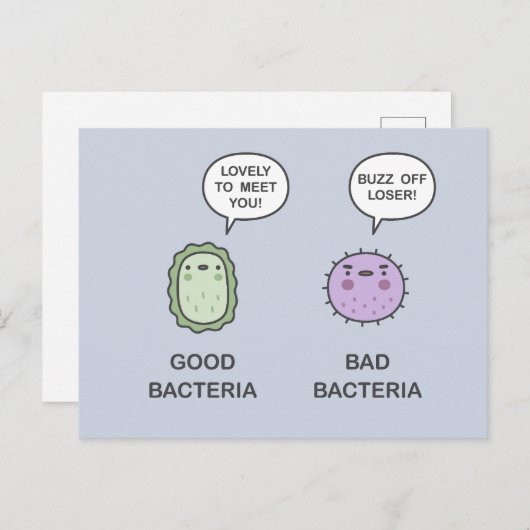 良いバクテリア、悪いバクテリア ポストカード (正面/裏面)
