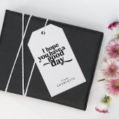 良いパーソナライズされた日のブラックタイプを持ってほしい ギフトタグ