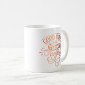 良いビーズホットコーヒーハンドレターコッパー輝き コーヒーマグカップ (正面右)