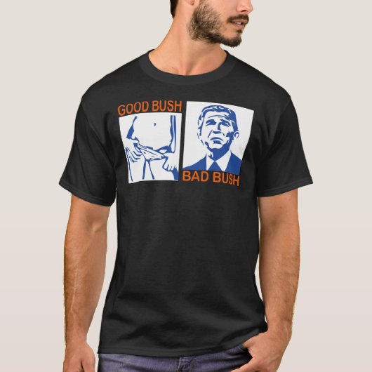良いブッシュ悪いブッシュ長Tシャツ Tシャツ (正面)