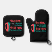 良いママは、あなたがビーターのママを回る素晴らしを舐める 鍋つかみ&鍋敷きセット (正面)