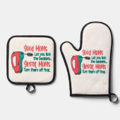 良いママは、あなたがビーターのママを回る素晴らしを舐める 鍋つかみ&鍋敷きセット (正面)