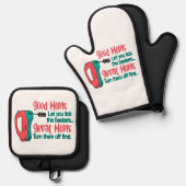 良いママは、あなたがビーターのママを回る素晴らしを舐める 鍋つかみ&鍋敷きセット (正面/裏面)