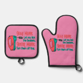 良いママは、あなたがビーターのママを回る素晴らしを舐める 鍋つかみ&鍋敷きセット (正面)