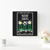 良いモチベーションの種を植える スクエア壁時計 (ホーム)