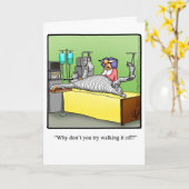 良いユーモアを得る"離れて歩く"グリーティングカード カード (黄色い花)