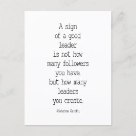良いリーダーの証、 マハトマ・ガンジー名言 ポストカード