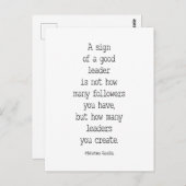 良いリーダーの証、 マハトマ・ガンジー名言 ポストカード (正面/裏面)