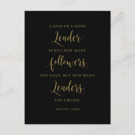 良いリーダーの証、 マハトマ・ガンディー名言 ポストカード