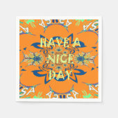 良い一日とより良い夜のオールオーバープリントを持つ スタンダードカクテルナプキン (正面)