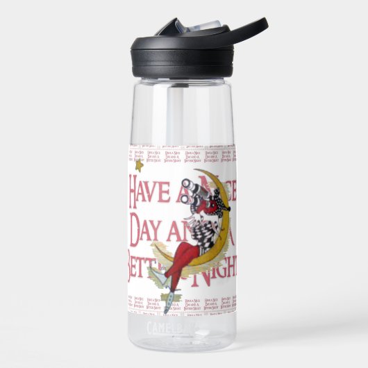 良い一日とより良い夜のカスタマイズボトルを持つ ウォーターボトル (左面)