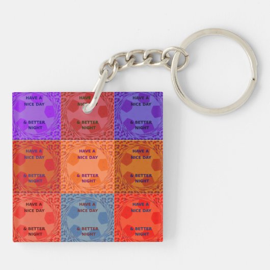 良い一日とより良い夜のキーチェーンを持っている キーホルダー (裏面)