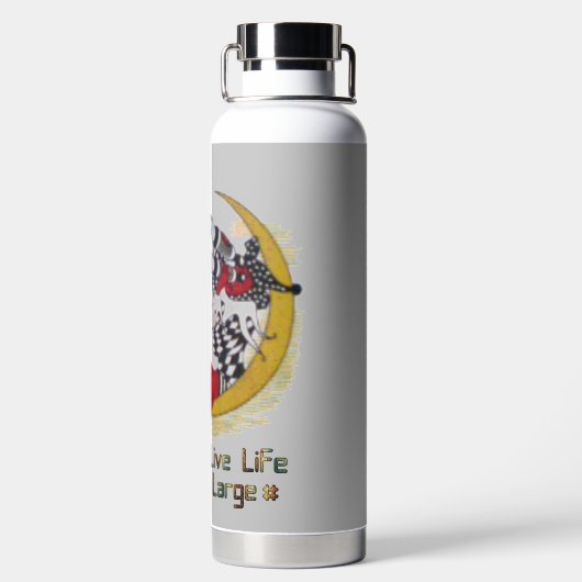 良い一日とより良い夜のライブを広く ウォーターボトル (背面)