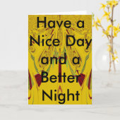 良い一日とより良い夜の挨拶テンプレート カード (黄色い花)