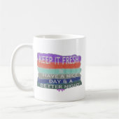 良い一日と良い夜を過保ごすこと。 コーヒーマグカップ (左)