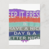 良い一日と良い夜を過保ごすこと。 ポストカード (正面)