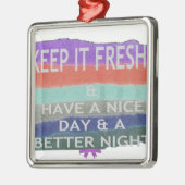 良い一日と良い夜を過保ごすこと。 メタルオーナメント (左)