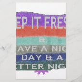 良い一日と良い夜を過保ごすこと。 便箋 (正面)