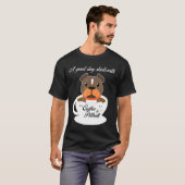 良い一日はコーヒーとピットブルで始まる Tシャツ (正面フル)