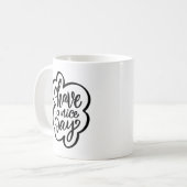 良い一日を犬の写真とマグカップ コーヒーマグカップ (正面左)