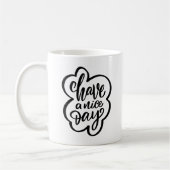 良い一日を犬の写真とマグカップ コーヒーマグカップ (左)