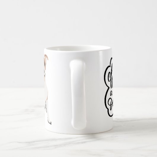 良い一日を犬の写真とマグカップ コーヒーマグカップ (ハンドル)