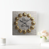 良い一日を過ごして スクエア壁時計 (ホーム)