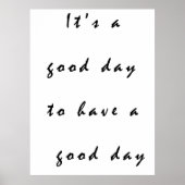 良い一日を過ごすには良い日だ ポスター (正面)