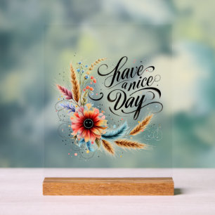 良い一日を過ごすフローラ アクリルサイン