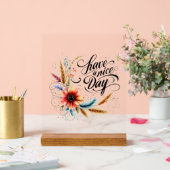 良い一日を過ごすフローラ アクリルサイン (ウェディング)