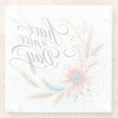 良い一日を過ごすフローラ ガラスコースター (裏面)