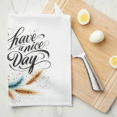 良い一日を過ごすフローラ キッチンタオル (四つ折り)