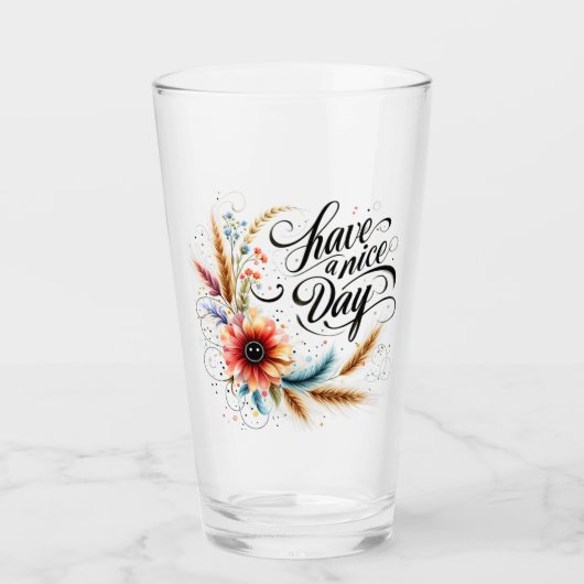 良い一日を過ごすフローラ タンブラーグラス (正面)
