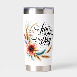 良い一日を過ごすフローラ パーソナライズされた 保温保冷タンブラー
