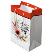 良い一日を過ごすフローラ ミディアムペーパーバッグ (正面アングル)