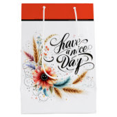 良い一日を過ごすフローラ ミディアムペーパーバッグ (裏面)