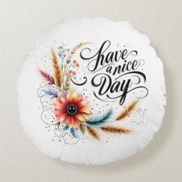 良い一日を過ごすフローラ ラウンドクッション