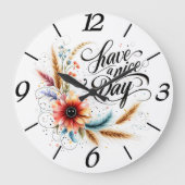 良い一日を過ごすフローラ ラージ壁時計 (正面)