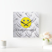 良い一日を過ごす スクエア壁時計 (ホーム)