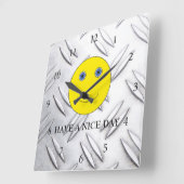 良い一日を過ごす スクエア壁時計 (傾斜)