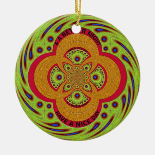 良い一日を過ごす セラミックオーナメント (正面)