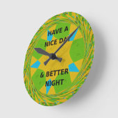 良い一日を過ごす ラウンド壁時計 (傾斜)