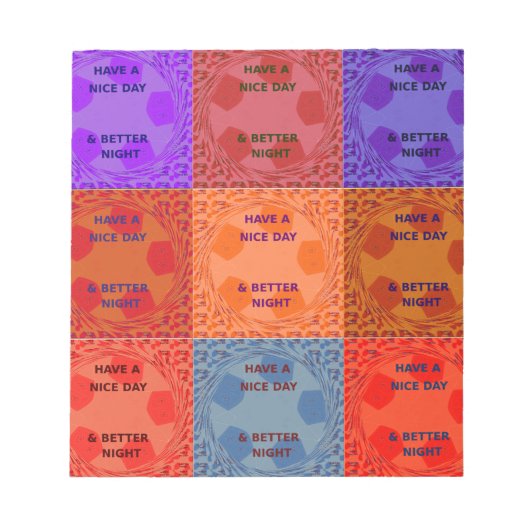 良い一日を & より良い夜 ポップアート プリント ノートパッド (正面)