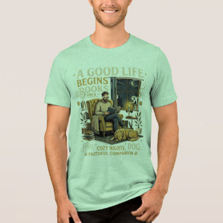 「良い人生は本と忠実な犬から始まる」 トライブレンドＴシャツ