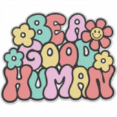 良い人間のレトロ親切ステッカーの贈り物 シール (正面)